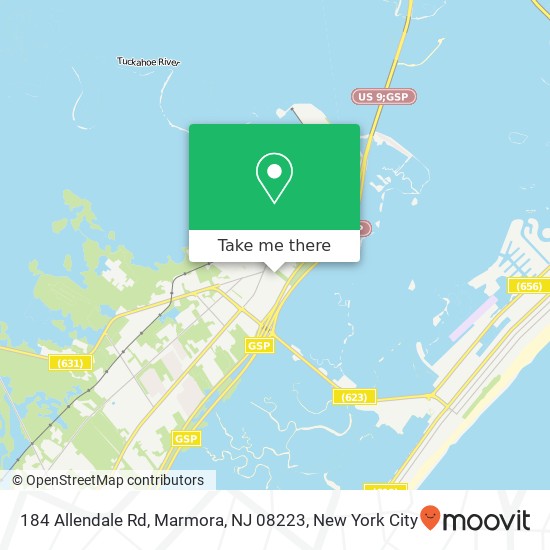 Mapa de 184 Allendale Rd, Marmora, NJ 08223