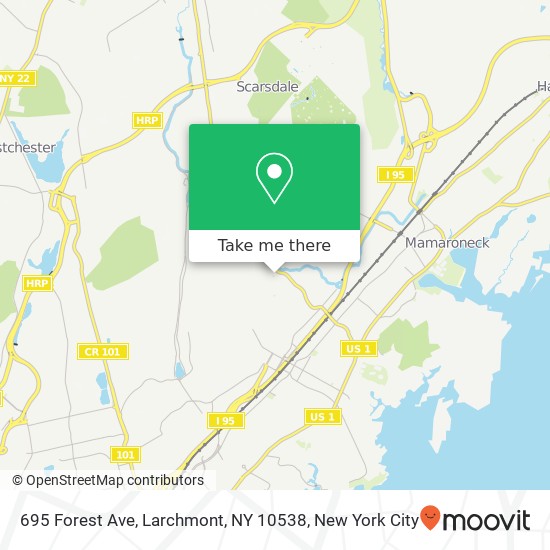 Mapa de 695 Forest Ave, Larchmont, NY 10538