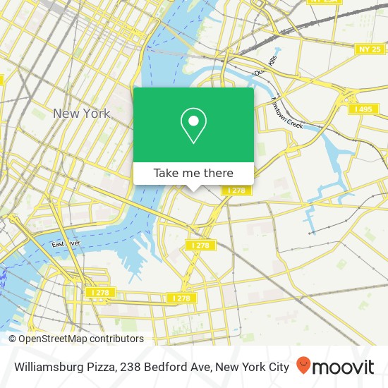 Mapa de Williamsburg Pizza, 238 Bedford Ave