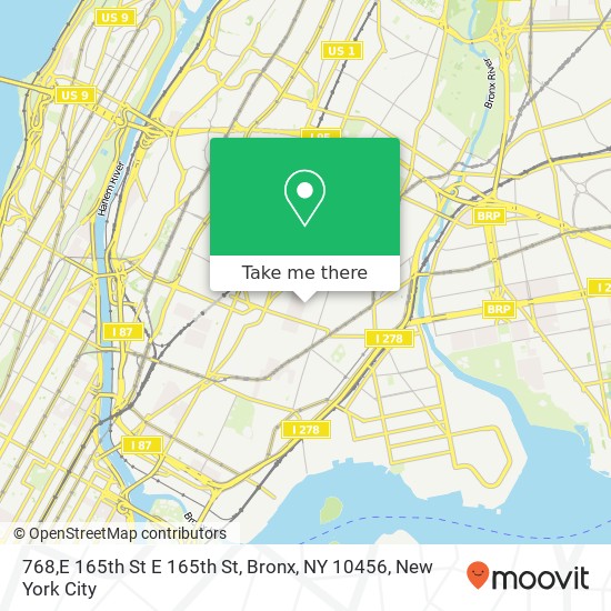 Mapa de 768,E 165th St E 165th St, Bronx, NY 10456