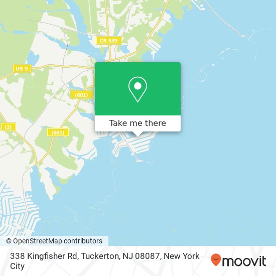 Mapa de 338 Kingfisher Rd, Tuckerton, NJ 08087