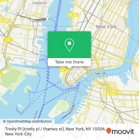 Mapa de Trinity Pl (trinity pl / thames st), New York, NY 10006