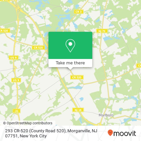 Mapa de 293 CR-520 (County Road 520), Morganville, NJ 07751