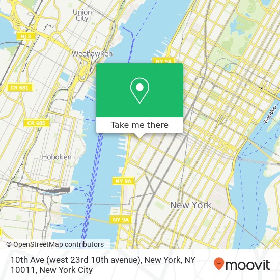 10th Ave (west 23rd 10th avenue), New York, NY 10011 map