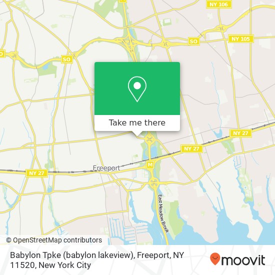 Mapa de Babylon Tpke (babylon lakeview), Freeport, NY 11520