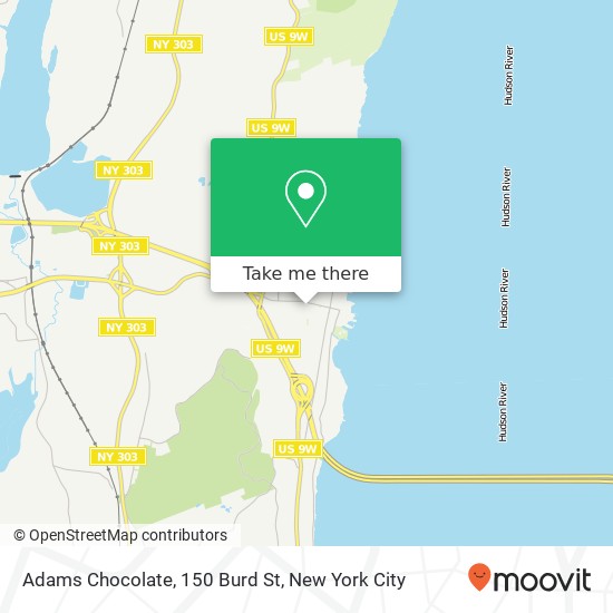 Mapa de Adams Chocolate, 150 Burd St