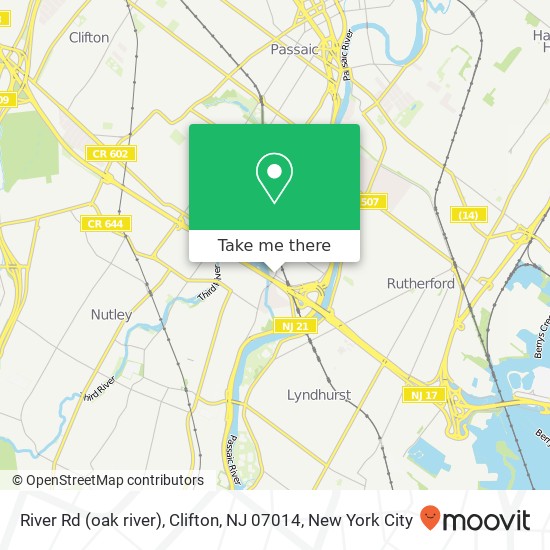 River Rd (oak river), Clifton, NJ 07014 map