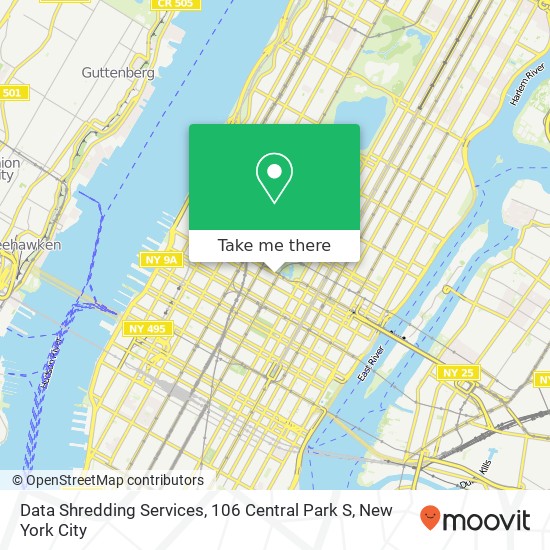 Data Shredding Services, 106 Central Park S map