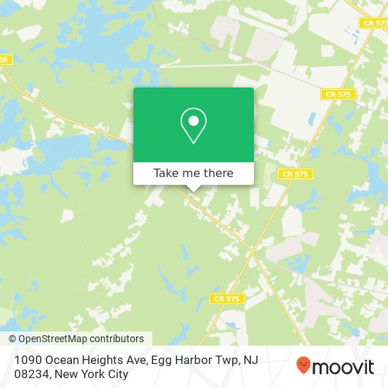 Mapa de 1090 Ocean Heights Ave, Egg Harbor Twp, NJ 08234