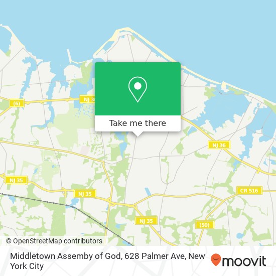 Mapa de Middletown Assemby of God, 628 Palmer Ave