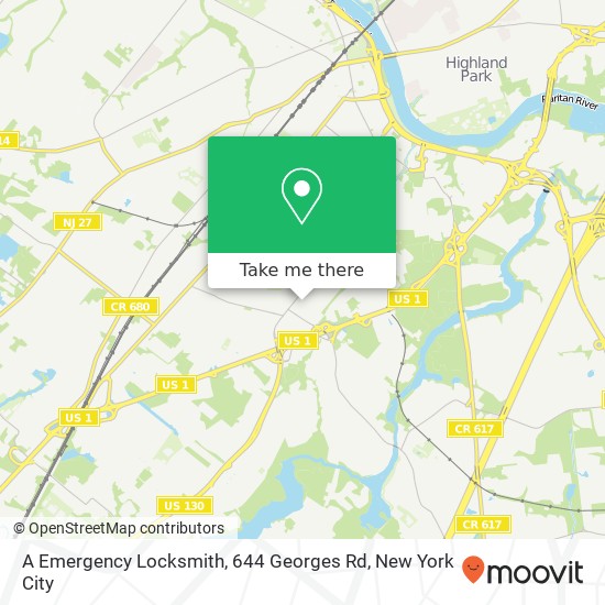 Mapa de A Emergency Locksmith, 644 Georges Rd