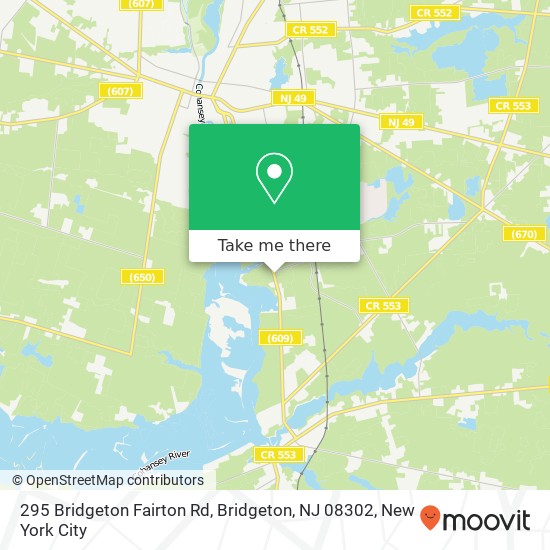 Mapa de 295 Bridgeton Fairton Rd, Bridgeton, NJ 08302