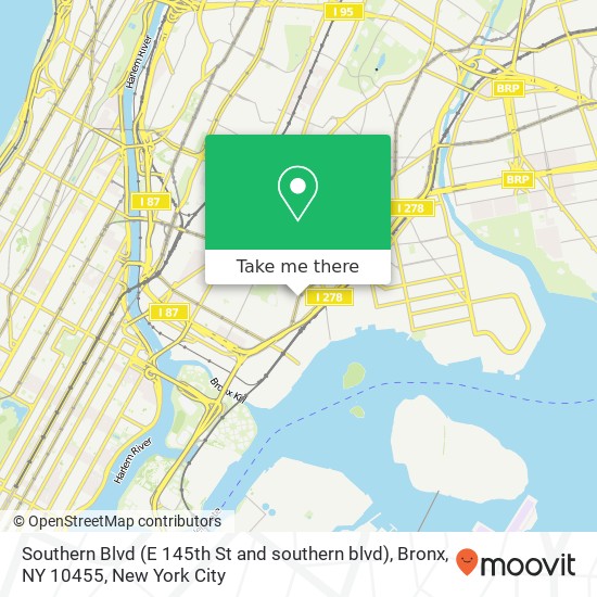 Mapa de Southern Blvd (E 145th St and southern blvd), Bronx, NY 10455