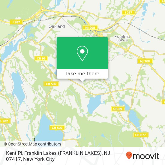 Mapa de Kent Pl, Franklin Lakes (FRANKLIN LAKES), NJ 07417