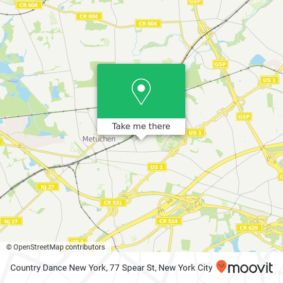 Country Dance New York, 77 Spear St map