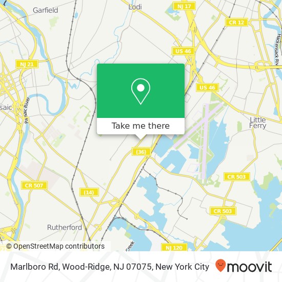 Mapa de Marlboro Rd, Wood-Ridge, NJ 07075