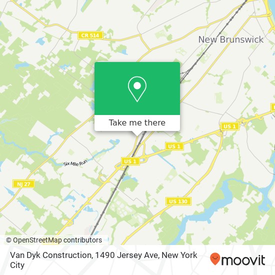 Mapa de Van Dyk Construction, 1490 Jersey Ave