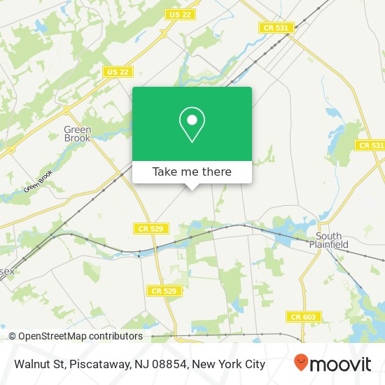 Mapa de Walnut St, Piscataway, NJ 08854