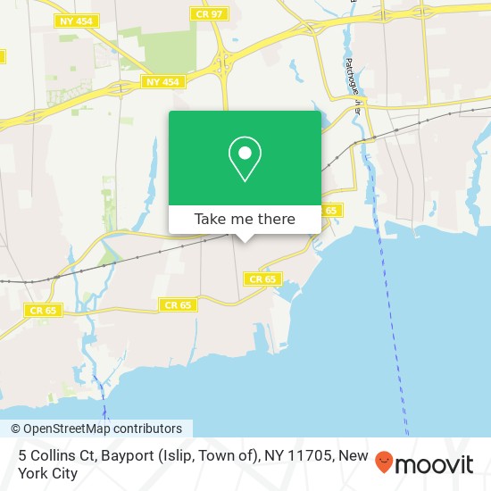 Mapa de 5 Collins Ct, Bayport (Islip, Town of), NY 11705