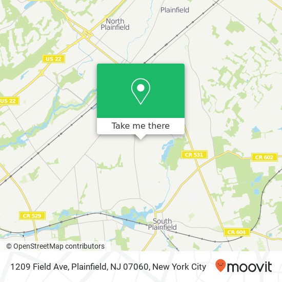 1209 Field Ave, Plainfield, NJ 07060 map