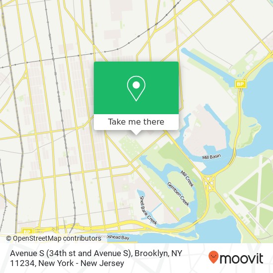 Mapa de Avenue S (34th st and Avenue S), Brooklyn, NY 11234