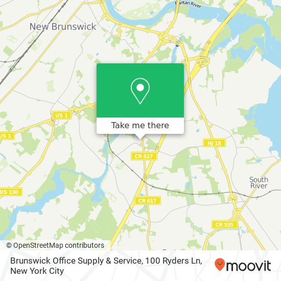 Mapa de Brunswick Office Supply & Service, 100 Ryders Ln