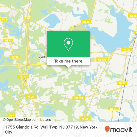 Mapa de 1755 Glendola Rd, Wall Twp, NJ 07719