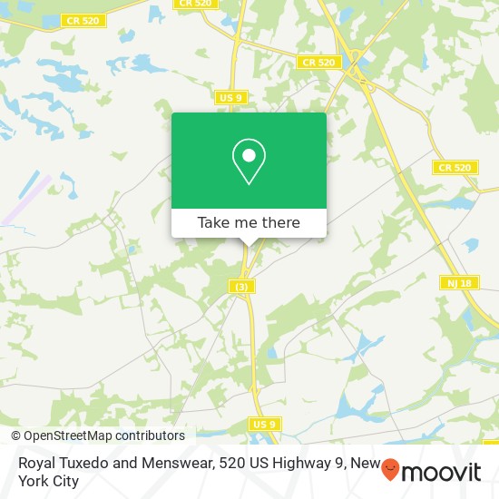 Mapa de Royal Tuxedo and Menswear, 520 US Highway 9