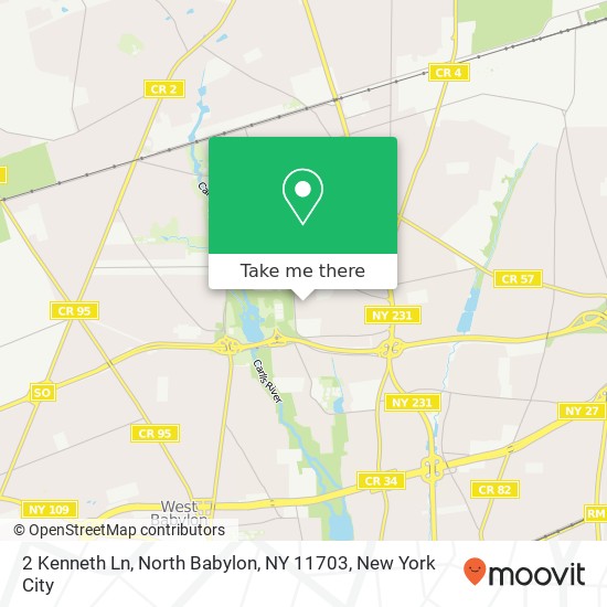 Mapa de 2 Kenneth Ln, North Babylon, NY 11703