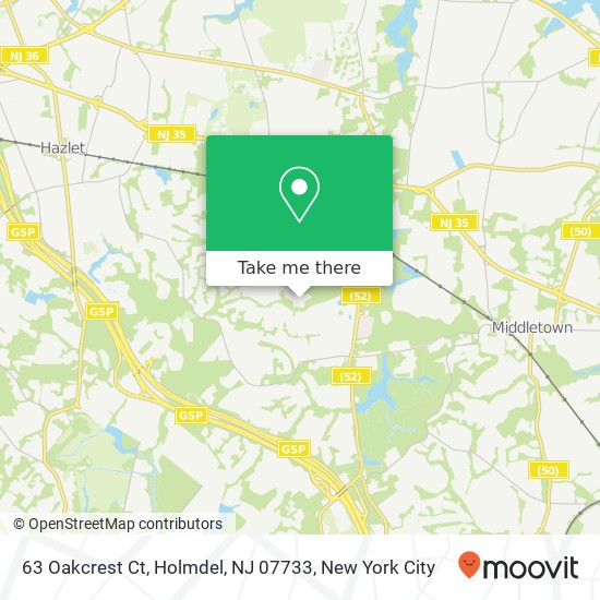 63 Oakcrest Ct, Holmdel, NJ 07733 map