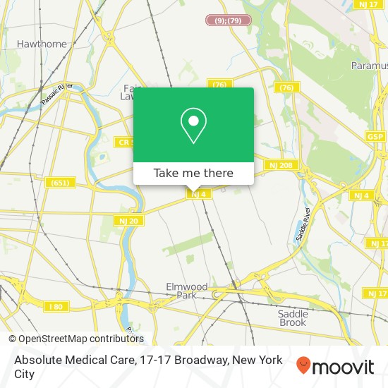 Absolute Medical Care, 17-17 Broadway map