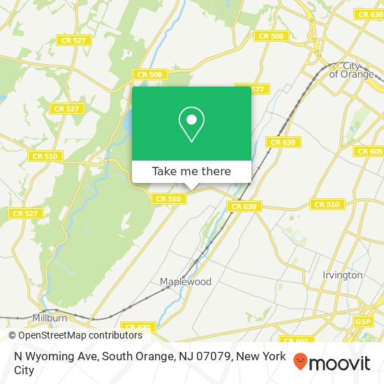 Mapa de N Wyoming Ave, South Orange, NJ 07079