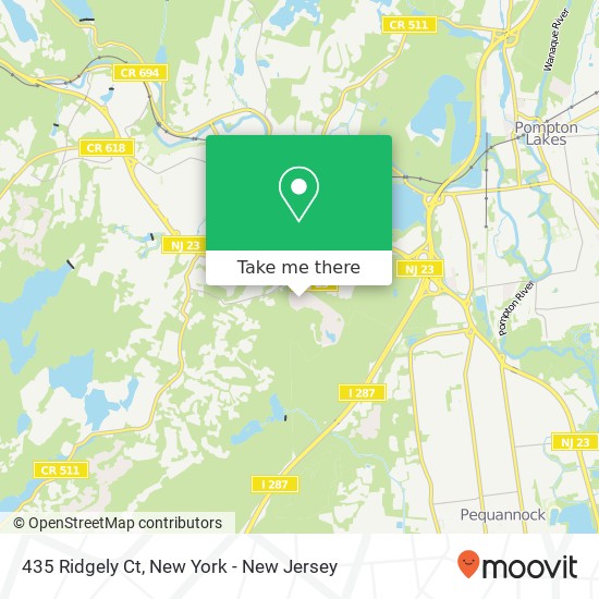 Mapa de 435 Ridgely Ct, Pompton Plains, NJ 07444