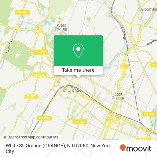 Mapa de White St, Orange (ORANGE), NJ 07050