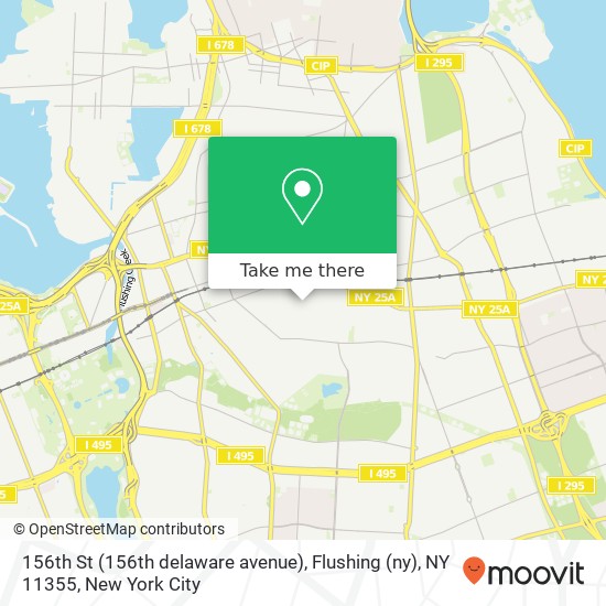 Mapa de 156th St (156th delaware avenue), Flushing (ny), NY 11355