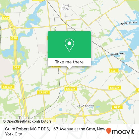 Mapa de Guire Robert MC F DDS, 167 Avenue at the Cmn