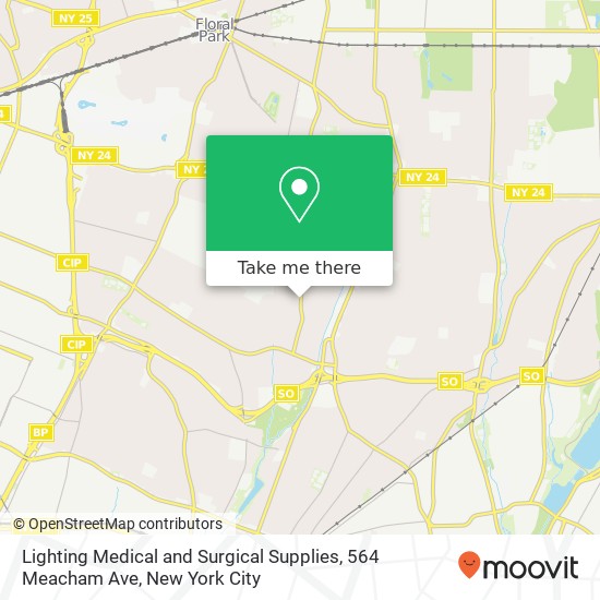 Mapa de Lighting Medical and Surgical Supplies, 564 Meacham Ave