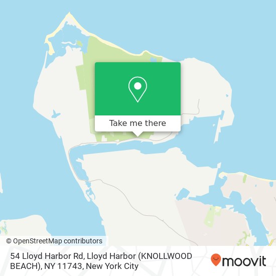 Mapa de 54 Lloyd Harbor Rd, Lloyd Harbor (KNOLLWOOD BEACH), NY 11743