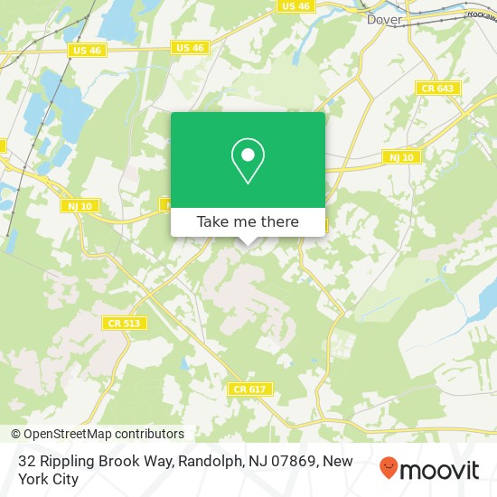 Mapa de 32 Rippling Brook Way, Randolph, NJ 07869