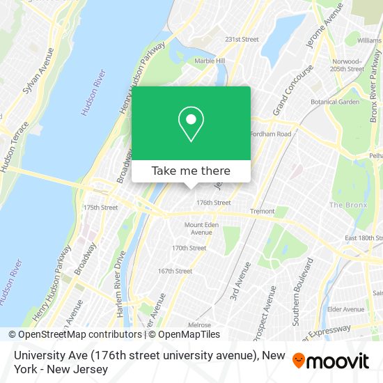 University Ave (176th street university avenue) map