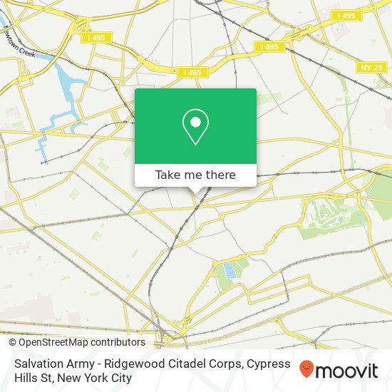 Mapa de Salvation Army - Ridgewood Citadel Corps, Cypress Hills St