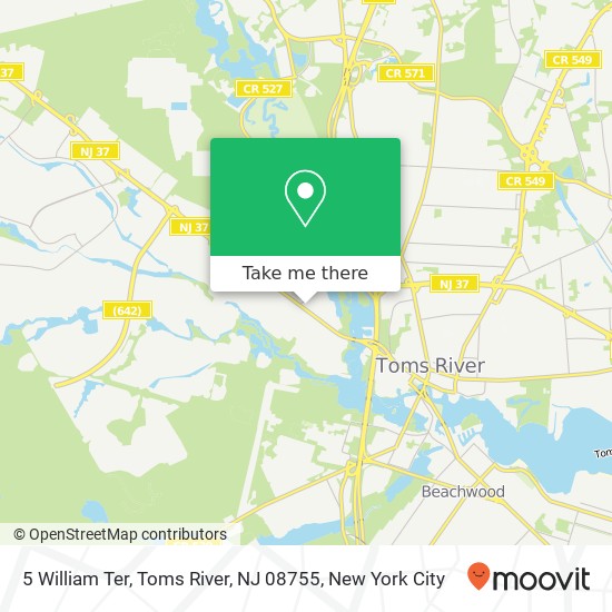 Mapa de 5 William Ter, Toms River, NJ 08755