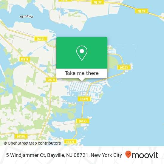 Mapa de 5 Windjammer Ct, Bayville, NJ 08721