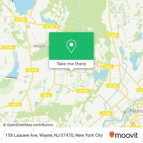 Mapa de 158 Laauwe Ave, Wayne, NJ 07470