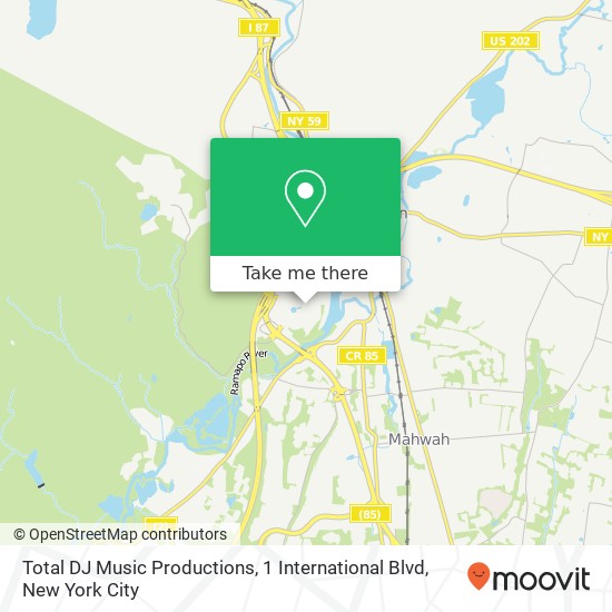 Total DJ Music Productions, 1 International Blvd map