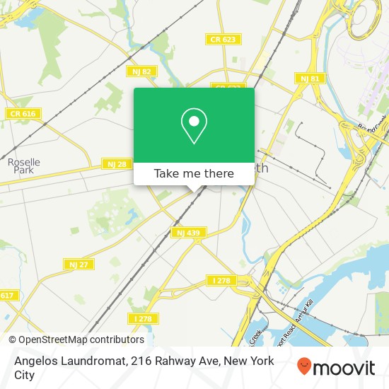 Mapa de Angelos Laundromat, 216 Rahway Ave