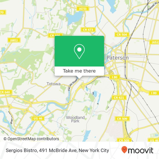 Mapa de Sergios Bistro, 491 McBride Ave