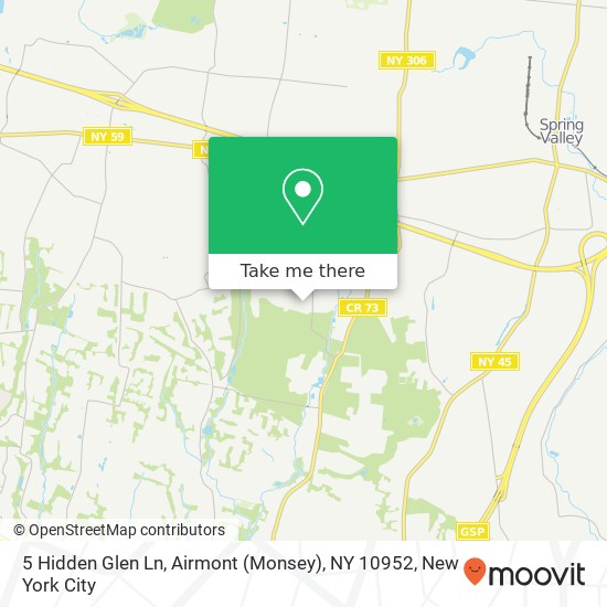 Mapa de 5 Hidden Glen Ln, Airmont (Monsey), NY 10952