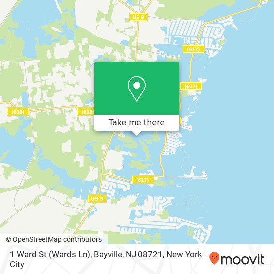 Mapa de 1 Ward St (Wards Ln), Bayville, NJ 08721