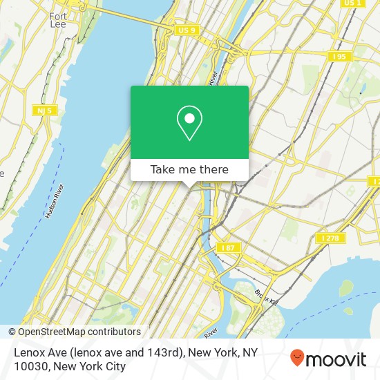 Mapa de Lenox Ave (lenox ave and 143rd), New York, NY 10030